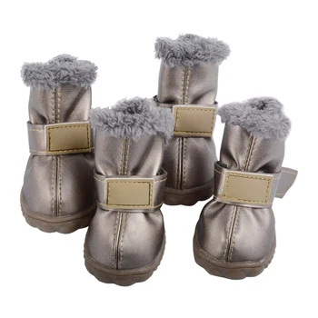 

4pcs/lot Pet Dog Shoes Waterproof Winter Anti-slip Rain Boots Footwear Thick Warm Small Cats Dogs Warm Paw Protector Boots