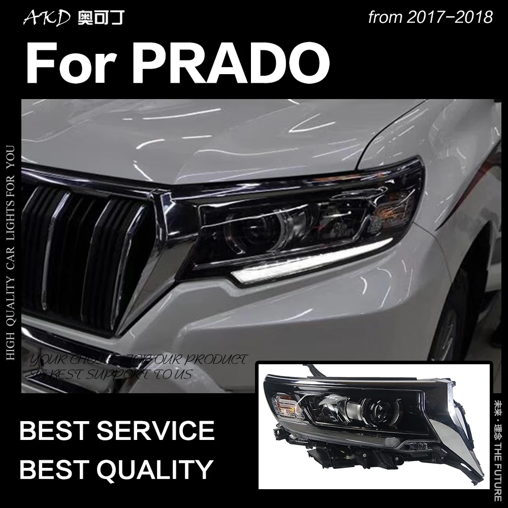 АКД стайлинга автомобилей для фары Toyota Prado 2017 2018 динамический сигнал поворота