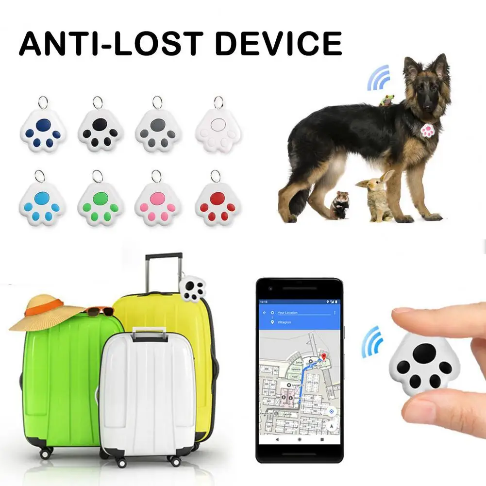 HibiscusElla Mini Bluetooth 4.0 GPS Traker Waterdrop Locator Portable Anti-Lost Key Finder Pet Tracker Two Way Alarm Anti-Theft Device 