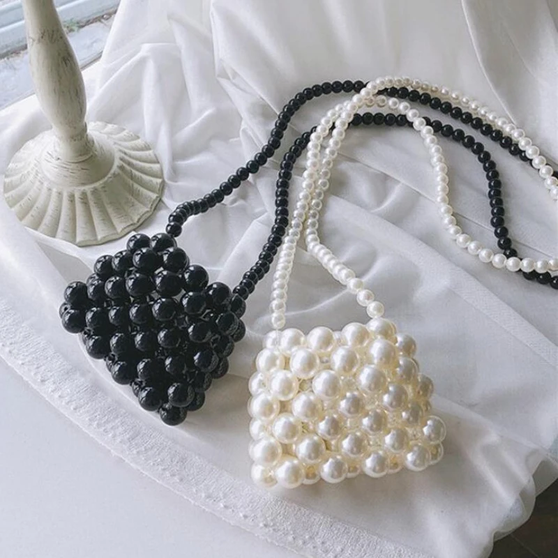 Handmade Mini Pearl Bag 2020 Wedding Bags Vintage Beaded Fashion Banquet Party Shoulder Female Luxury Women's Coin Purse |