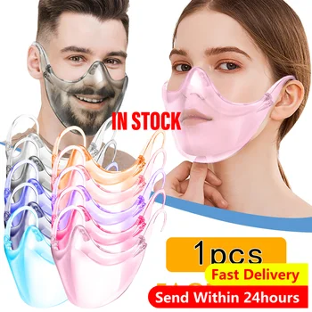 

Anti-PM2.5 Protective Mask Transparent Mouth Cover Durable 1/2pcs Mask Face Shield Plastic Reusable Clear Face Mask Fastshipping