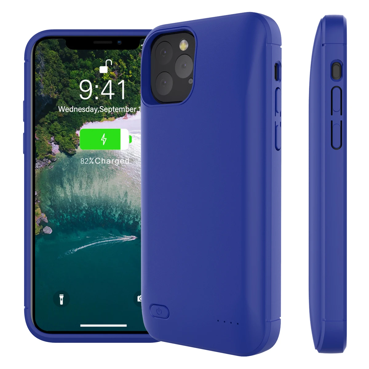 Для iPhone 11 Pro Чехол для зарядного устройства 4000 мАч Внешний аккумулятор для зарядки iPhone XS 6 6S 7 8 SE 5 5S чехол для аккумулятора - Цвет: Blue for 11pro 5.8