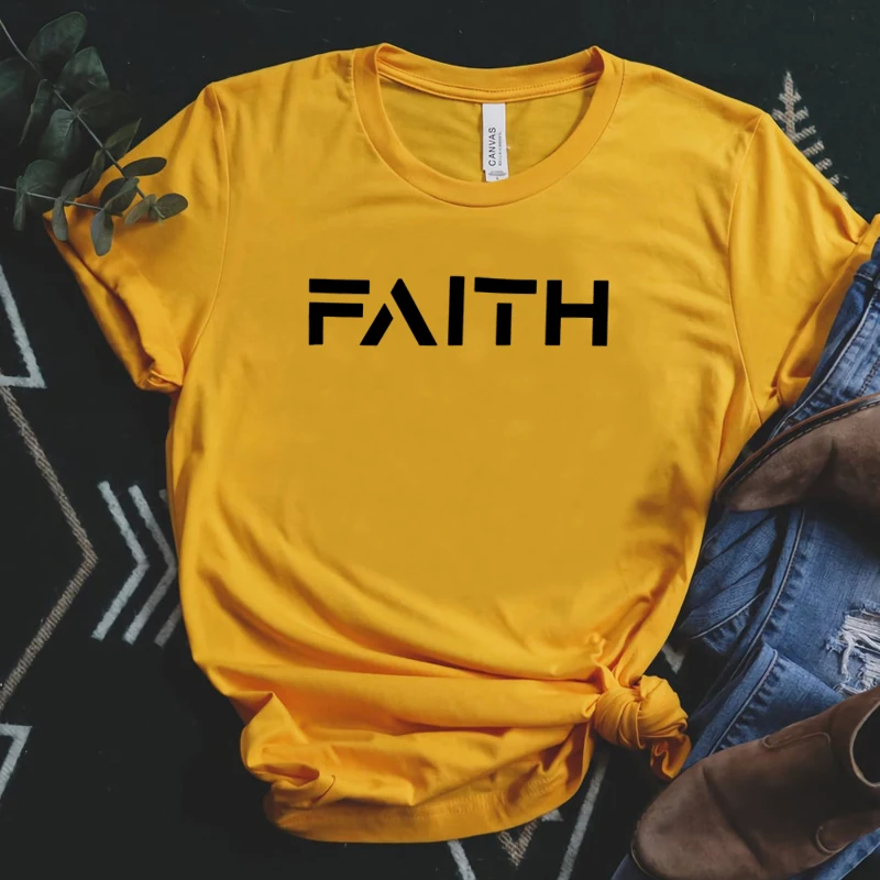 

Faith Letter Printed Women T Shirt French Fashion Summer Fashion Graphic Tee Religious Clothes Christian Church Jesus Tshirt Top