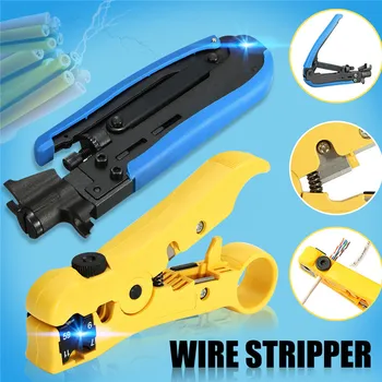 

2pcs Compression Wire Crimper Plier Crimping Tool For RG59 RG6 RG11 F Coaxial Connectors Cable Electric Stripping Tools