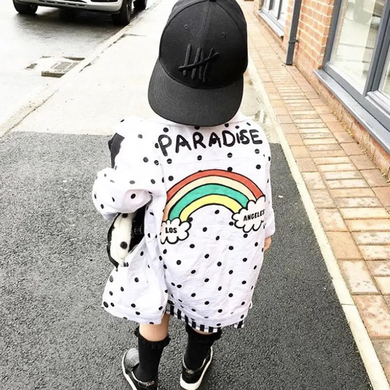 

2019 New Toddler Kids Baby Boy Girl Clothes Long Sleeve Rainbow Dot Outwear Spring Autumn Jacket Coat baby jacket