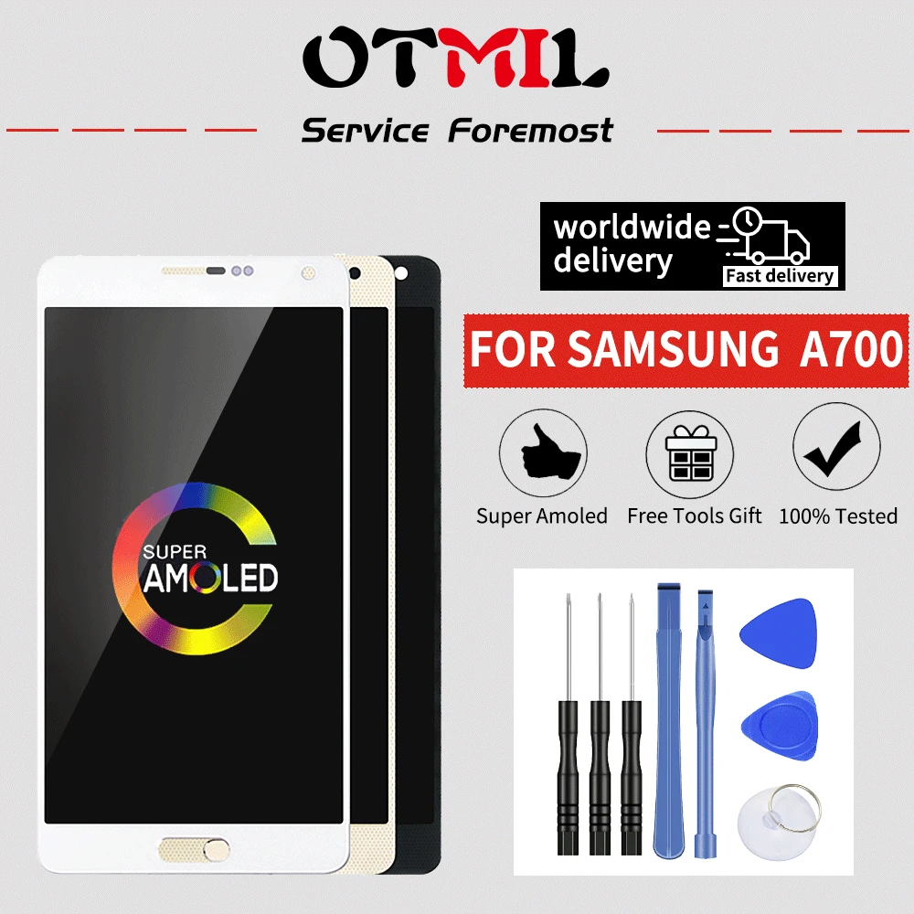 ЖК дисплей 5 дюймов Burn shadow для SAMSUNG Galaxy A700 AMOLED сенсорный экран с дигитайзером A7 2015