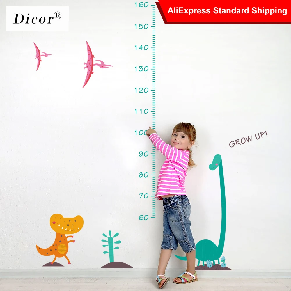 

Free Shipping Cheap Cartoon Animals Height Measure Wall Sticker for Kids Rooms Growth Chart Nursery Wall Art Factory Direct Sale