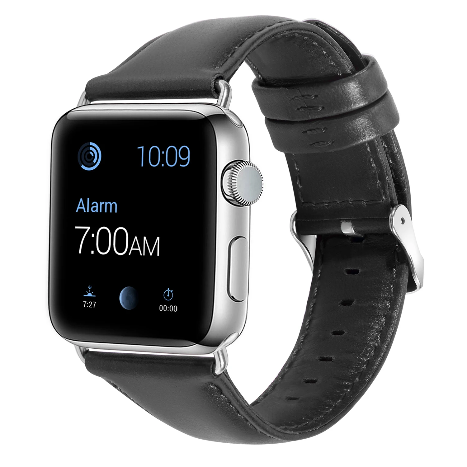 Черный Качественный кожаный ремешок для часов на замену для Apple Watch Band 44 мм 40 мм 42 мм 38 мм Series 5 4 3 2 1 iWatch - Цвет ремешка: Черный
