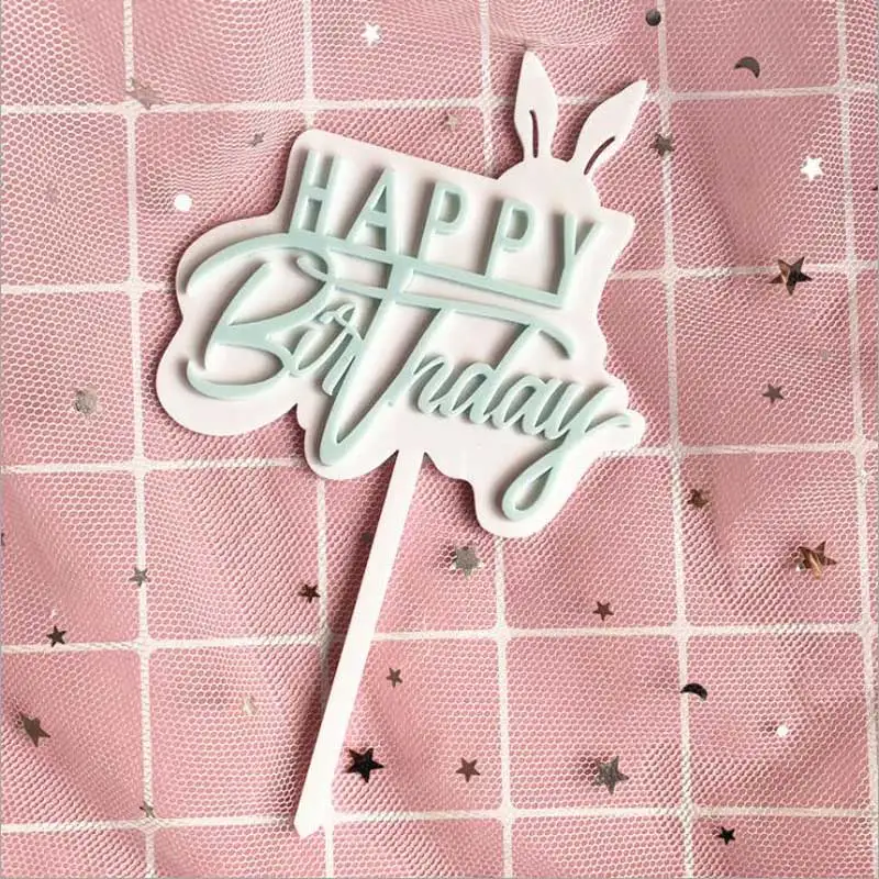 Акриловые топперы для торта в виде кролика ушка палочки кексов украшение