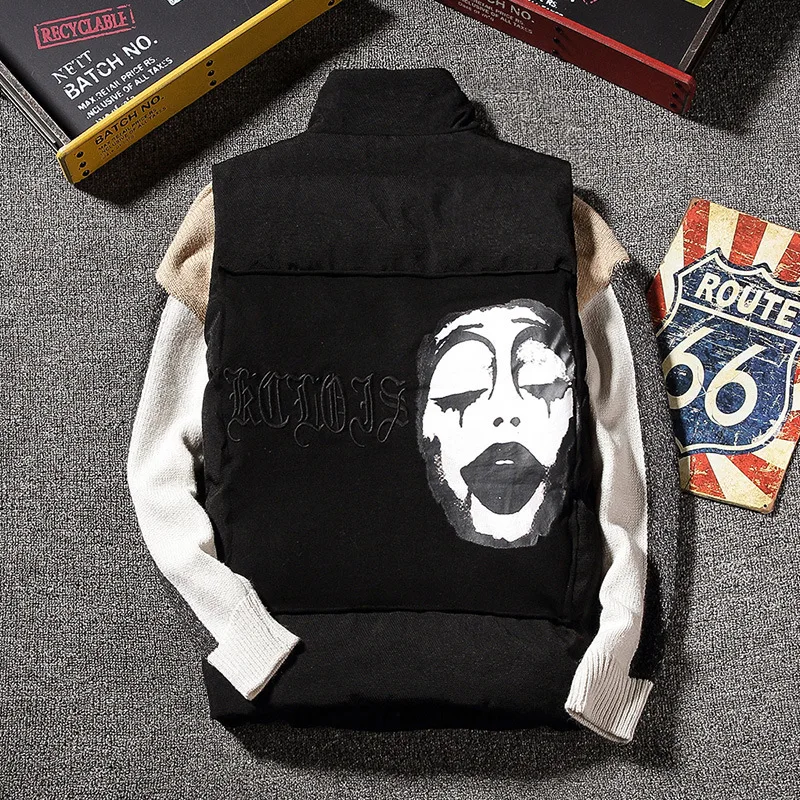 Men's Vest 2022 New Autumn And Winter Stand Collar Clothing Japanese Embroidery And Printed Men's Jacket Vest Men's Korean Vest