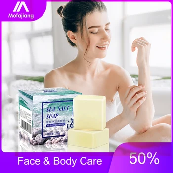 

Sea Salt Soap whitening Moisturizing Wash Base Removal Pimple Pores Acne Treatment Face Care Soap Cleaner and Foaming Base