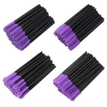 

Disposable Silicone Gel Eyelash Brush Comb Mascara Wands 100Pcs Eye Lashes Extension Tool Beauty Makeup Tool
