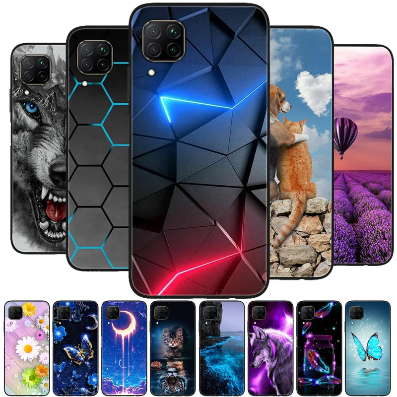 Чехол для Huawei P40 Lite Силиконовые мягкие чехлы из ТПУ телефонов P 40 задняя крышка