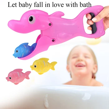 

Baby Shower Bathroom Toys Dolphin Eating Dolphin Fish Children Play Water bathing puzzle Swinging Fun fishing water Tool Set