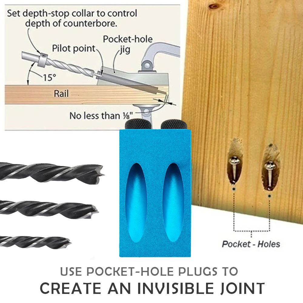

16Pcs Woodworking Guide Positioner Kit 6/8/10mm Oblique Hole Locator Positioner Drilling Bits Jig Clamp Woodworking Tool
