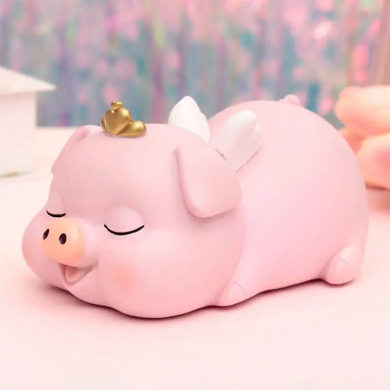 Розовая свинья монета копилка домашний декор Keepsake уникальный подарок для девочек и мальчиков