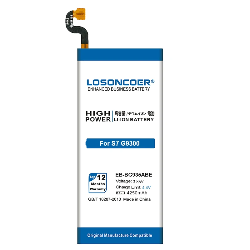 LOSONCOER 4250 мА/ч, EB-BG930ABE Батарея для samsung GALAXY S7 G9300 SM-G9300 SM-G930 G930 G930F G930FD G930W8 G9308 Батарея