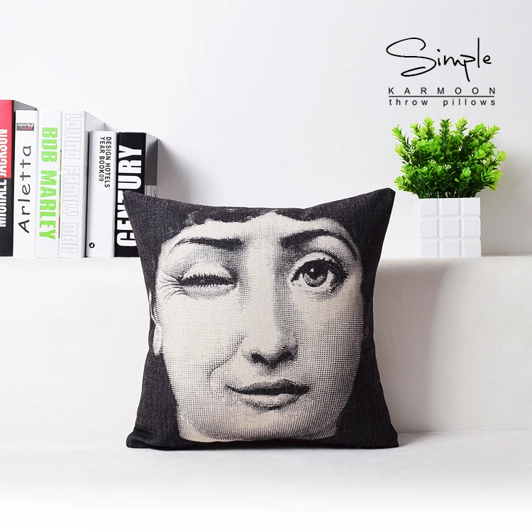 6 Высокое Качество Милан Fornasetti дизайн из хлопка и льна художественный Подушка Чехол для подушки с декором Форназетти подушки Fornasetti - Цвет: 6