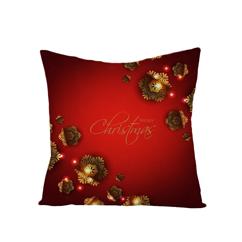 Mling 1 шт. 45x45 см Рождество Красный Золотой олень Серия льняная Подушка для поясницы крышка декоративная наволочка
