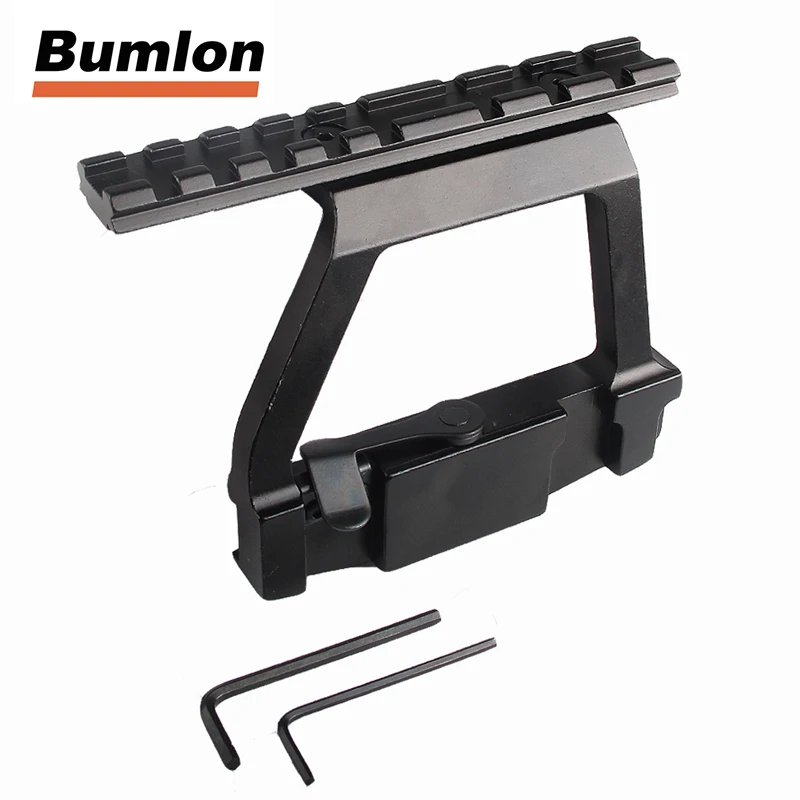 Metal Top Rail Mount AK74 SAIGA RIFLE Airsoft Side Rail Scope Mount QD for 20mm Picatinny Rail Scope Sight RL2-0022