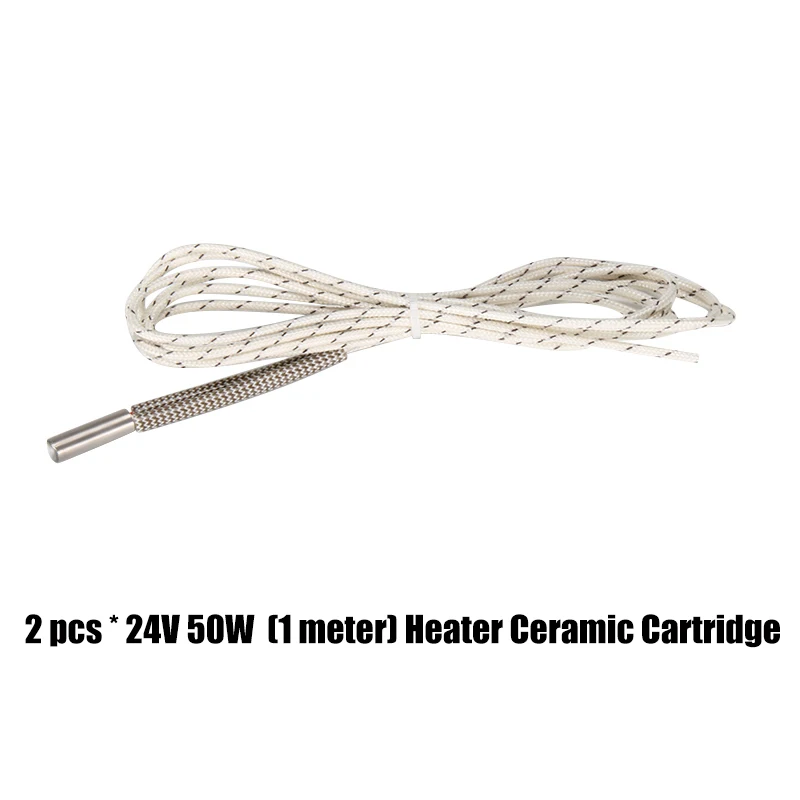 24v 50w 1 meter long Нагреватель керамический картридж 6*20 мм 12 В 50 Вт 24 в 50 Вт hotend 1 метр 2 метра для 3D-принтера части 3d аксессуары для ender3 aimsoar - Цвет: 24v 50w 1 meter long