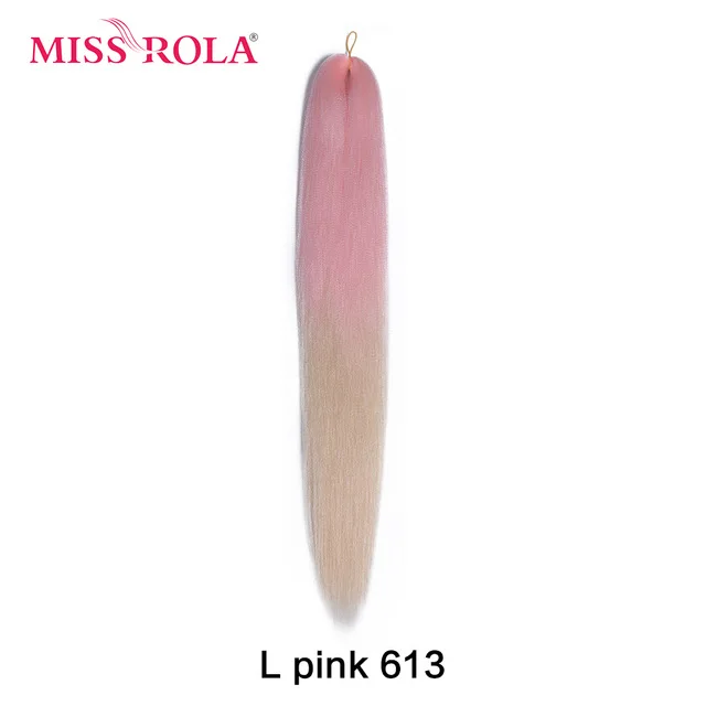 Miss Rola 22 Inch 60G Kanekalon Hair Synthetic Jumbo Braid Yaki Straight Hair Extension Pink Blonde Twist Braid Bulk Wholesale P8/613