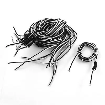 10 шт. 22AWG медный Шнур черно-белый ПВХ адаптер питания Соединительный кабель 1,2 м/4 фута