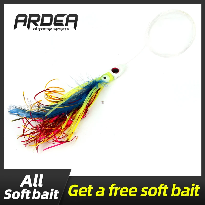

ARDEA Fishing Hook Carbon Steel Mackerel Feathers Bass Cod Lure Sea Fishing Luminous Treble Bait Fishing Wire