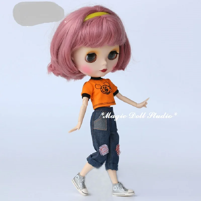 [MG710] Новинка года; одежда Neoblythe Doll; джинсы и оранжевый топ; комплект одежды для Neoblythe Azone Licca; розничная