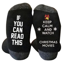 1 пара мягких носков с рождественскими буквами, зимние теплые носки для женщин TT@ 88