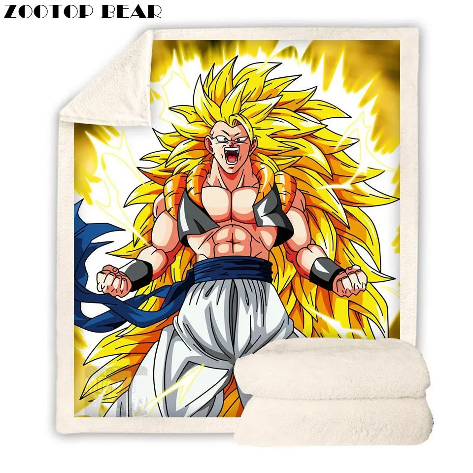 Dragon Ball Z одеяло на искусственном меху с рисунком из аниме брендовые футболки с принтами супер теплая детская текст Пикник модные туфли-лодочки для офиса взрослых школьная постельные принадлежности одеяло - Цвет: BZ126A
