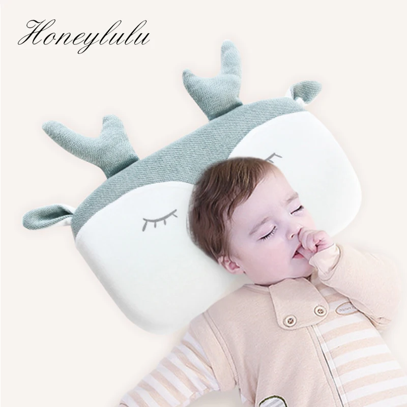Honeylulu хлопок детская подушка мультфильм Уход Подушка Анти плоская голова Подушка для младенца форма памяти для детей сна