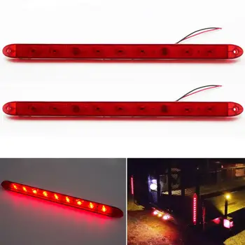 

2pcs Red 17" Waterproof LED Light Bar Stop Turn Tail 3rd Brake Light Truck Trailer Car Rear Tail Lights Brake Lights