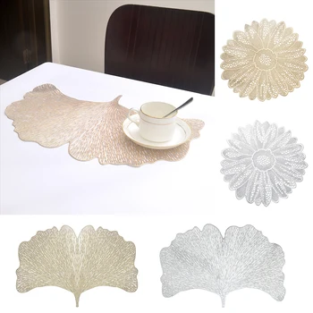 

Placemat Table Mat Dining Table PVC Leaf Hollow Mat Waterproof Heat Insulation Non Slip Placemats Bowl Chic Creative Coaster