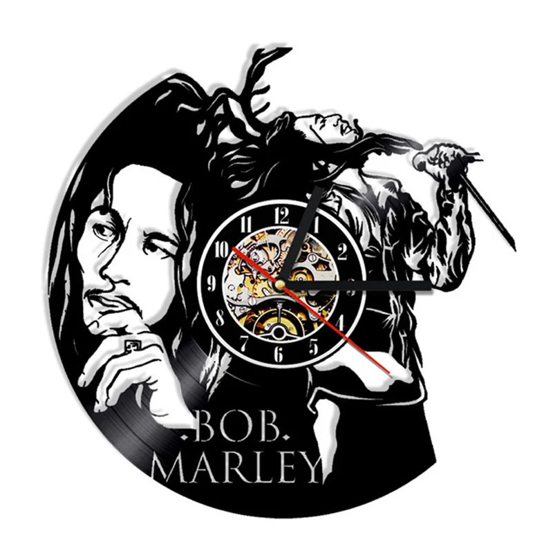 Настенные 3d часы Bob Marley для гостиной Классические винтажные виниловые с записью