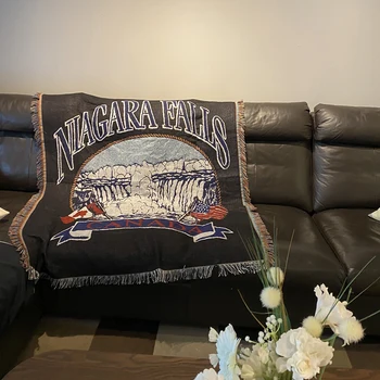 

Nordic ins style single sofa blanket multi functional knitting thread blanket air conditioning blanket nap cover blanket
