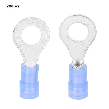 

200Pcs O-Type Cold Pressed Terminal RNY2-6D Wire Crimp Terminal Connector Kit Electrical Cold Pressed Terminal