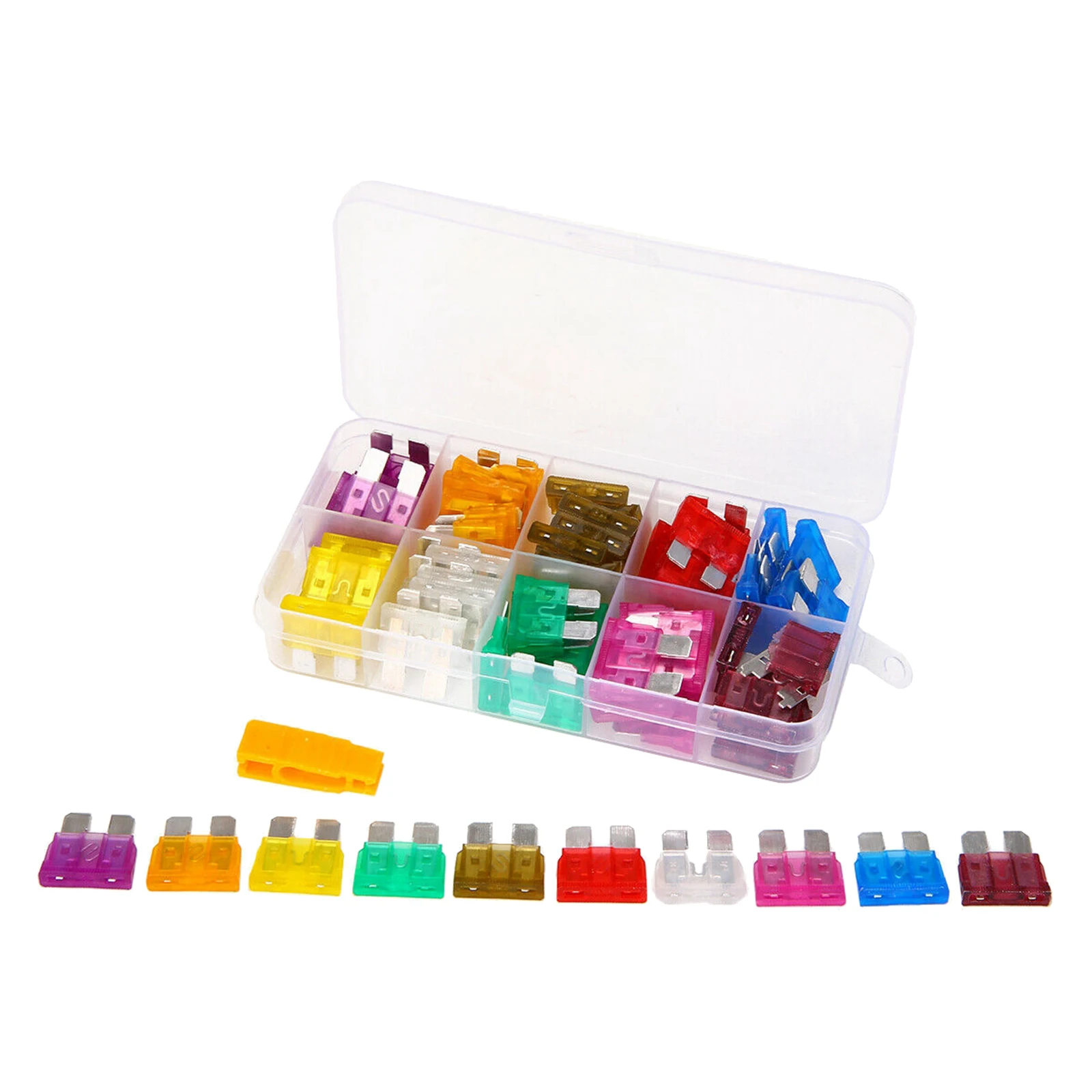 80PCS Fuse Car Kit Assorted Auto Car Truck Standard Blade Fuse Assortment 3A 5A 7.5A 10A 15A 20A 25A 30A 35A 40A Automotive Fuse