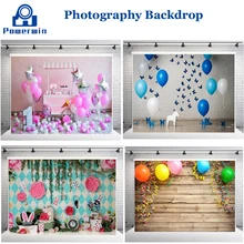 Powerwin Vinyl Happy Birthday Wedding Festival Photography Backdrop 150x210cm Children Photo Studio Background Cloth Curtain