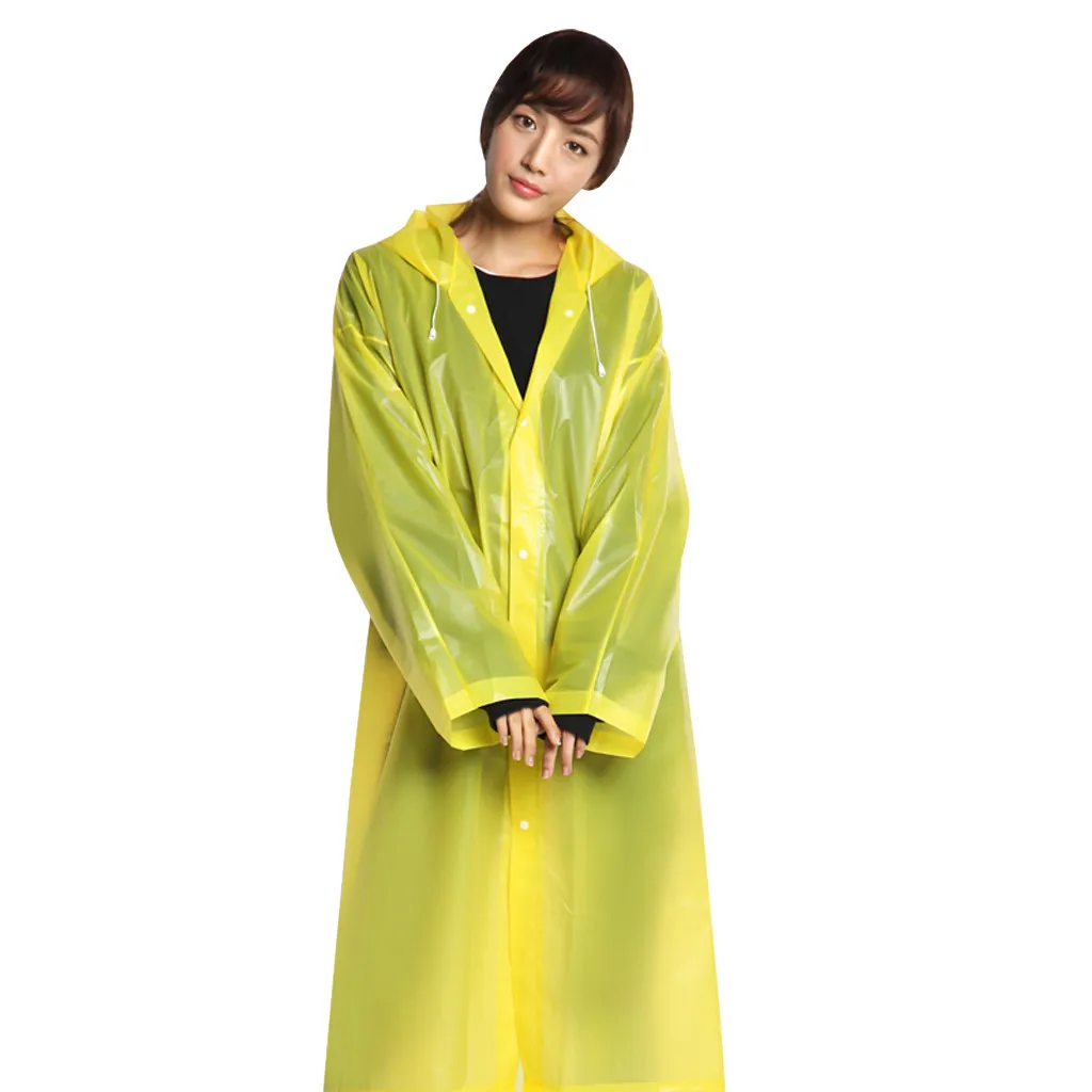 Модный плащ EVA для женщин и мужчин, утолщенный водонепроницаемый дождевик, пончо, пальто для взрослых, прозрачный, для кемпинга, с капюшоном, дождевик, костюм# R30