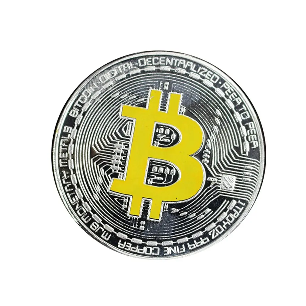 silver yellow B Коллекция металлическая краска процесс мемориальная монета медаль путешествия памятная монета сувенир для физических крипто Токен фанатов - Цвет: silver yellow B