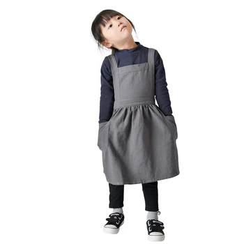 

90cm-120cm 110cm-140cm Children Front Pocket Bib Apron Kid Boys Girls Apron Kitchen Child Craft Hot Sale Toddler Clean Aprons