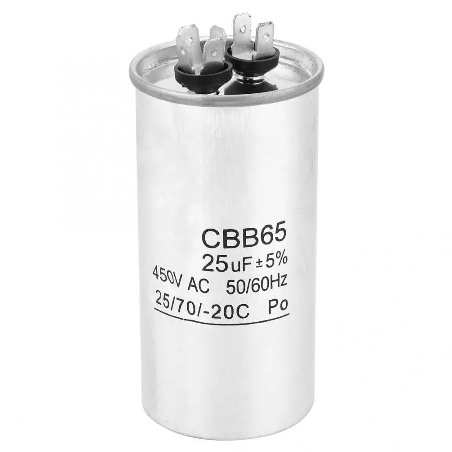 CBB65 25 мкФ 450V конденсатор алюминиевый корпус анти-взрыв конденсатор для двигателя кондиционера