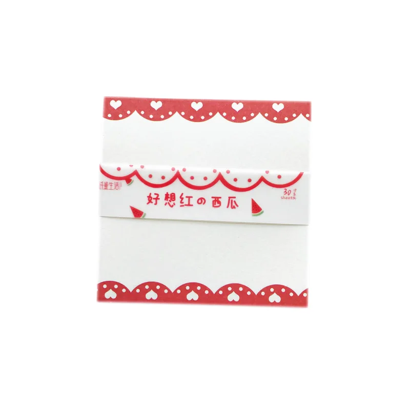 D 30 Pages/Pack Cute Summer Fruit Lemon Peach Ice Cream Memo Pad Paper Notepad School Office Supply Student Stationery Kid Gift - Цвет: D