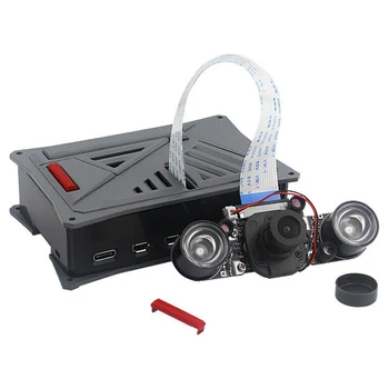 

Replacement Durable Anti Dust Housing Protective Case Heatsink Universal ABS With Cooling Fan For Raspberry Pi 4 Model B