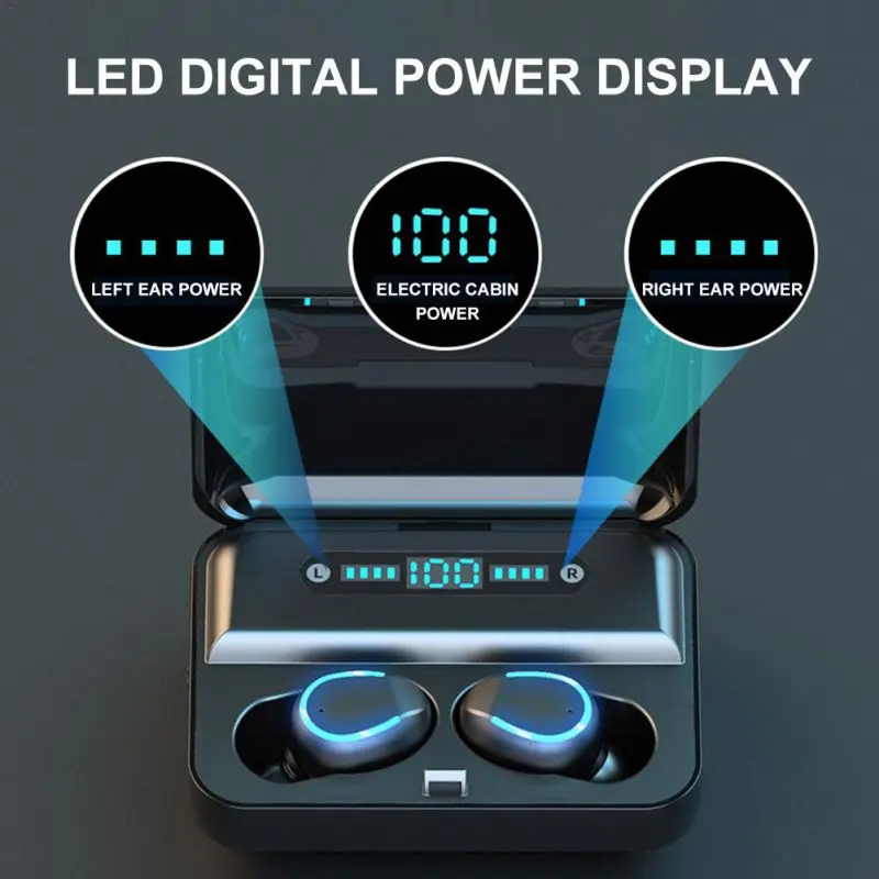 New Earphone For Bluetooth 5 0 Touch Control Portable Wireless Sports Headset Accessories With Charging Case 8D Surround Sound