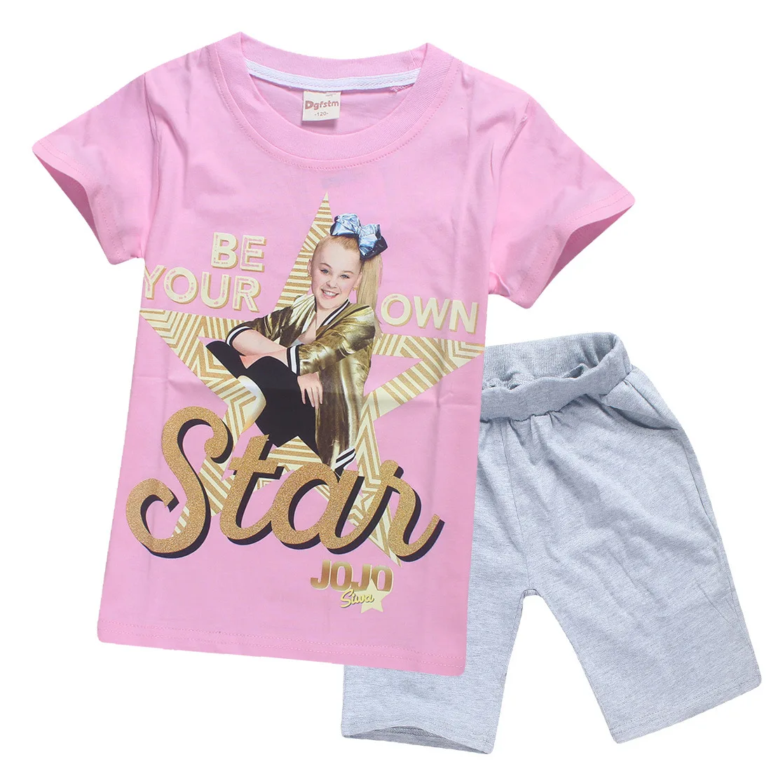 JOJO SIWA/ Детские футболки хлопковые футболки для маленьких девочек комплекты с короткими рукавами для мальчиков и девочек футболки Одежда для девочек 10-12 лет