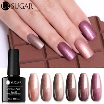 

UR SUGAR 7.5ml Glitter Gel Nail Polish Bronze Series Pearl Gel Nail Art Soak Off UV LED Gel Polish Manicures Design