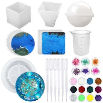 

Ashtray Craft DIY Transparent UV Resin Epoxy Silicone Sequins Combination Molds for DIY Making Finding Accessories Jewelry Tools