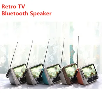 

OOTDTY Retro Portable Bluetooth Speaker Support TF Card U Disk Cellphone Holder TV MP3 Music Player FM Radio